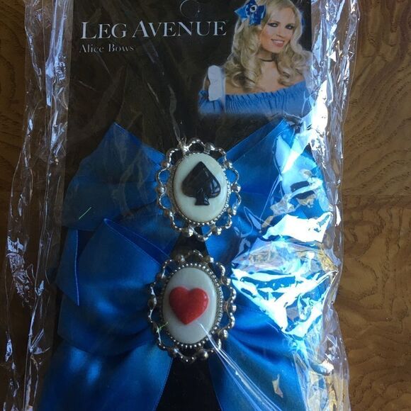 🎃 - ALICE IN Wonderland Blue Bows- 2 Bows Per Pack - Picture 5 of 9